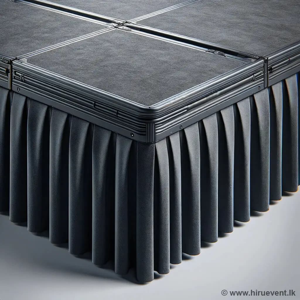 Elegant Pleated Skirting for indoor stage finishing