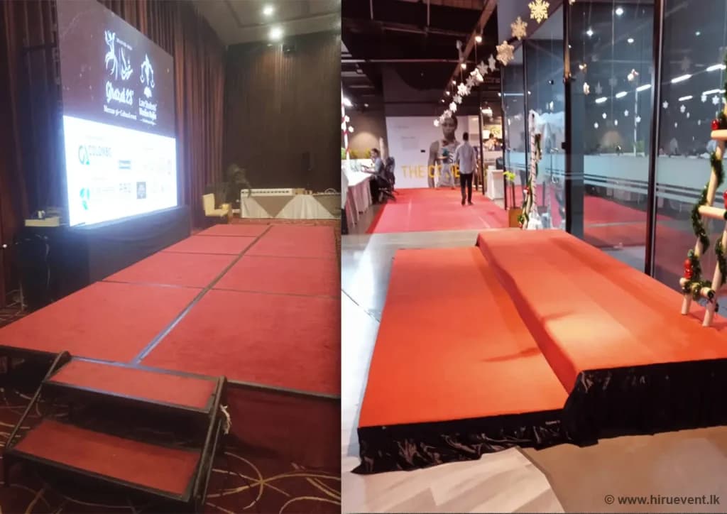 Premium Red Carpet Finishing indoor stage setup